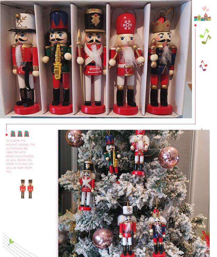 Nutcracker Figurine - 5/6 Buah Dekorasi Selamat Natal Boneka