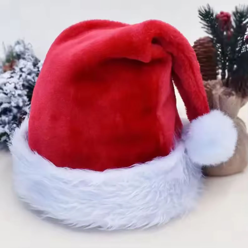 Santa Hat Plush - Topi Natal Baru untuk Dewasa dan
