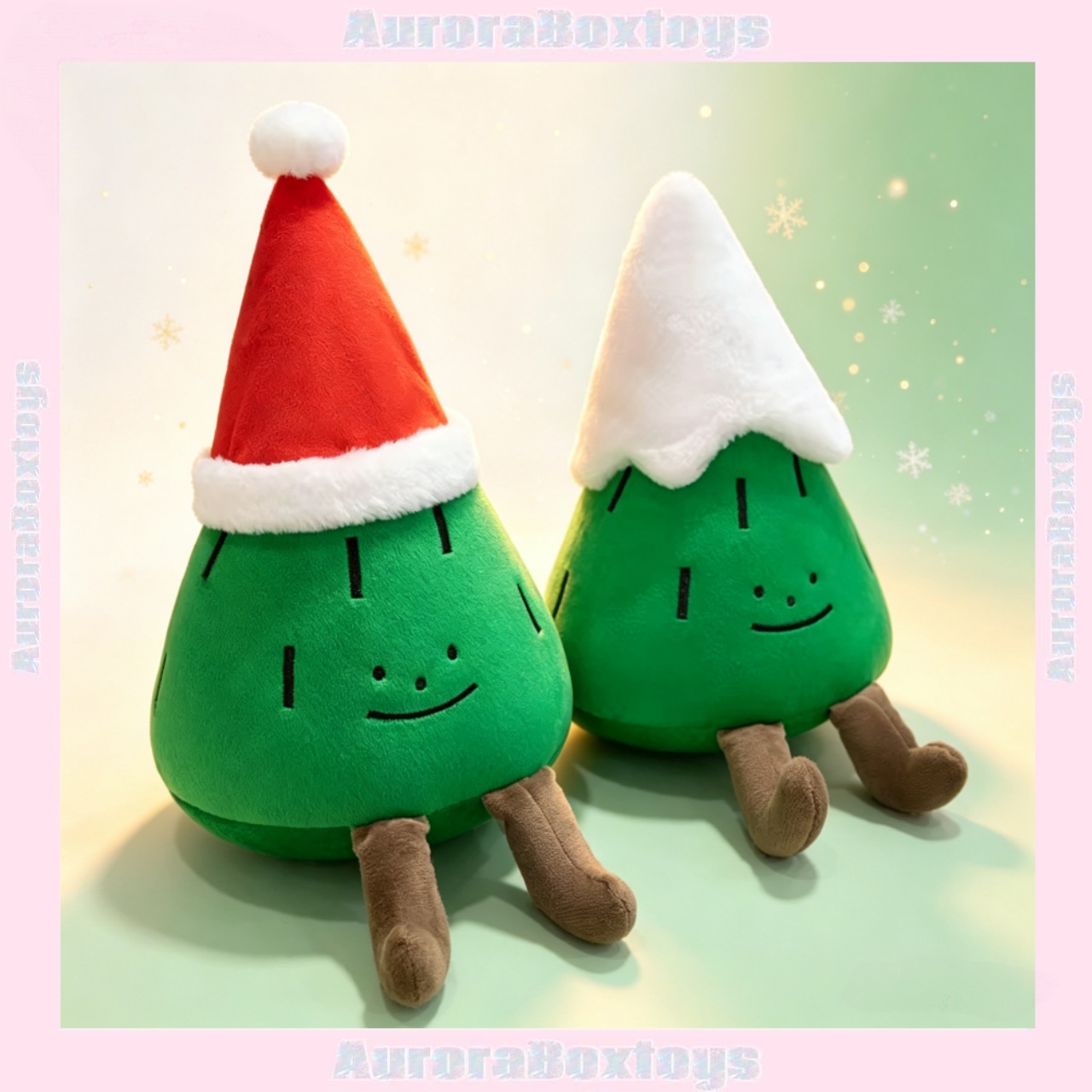Santa Hat Plush - Boneka Pohon Natal Kartun 2026, Bantal