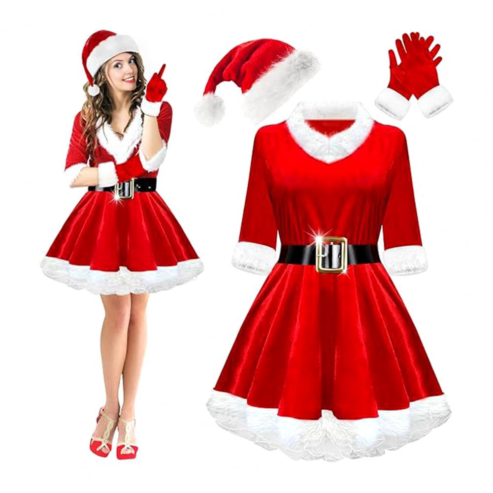 4 Pcs Set Kostum Nona Claus Wa - Elf Costume Christmas ulasan dan harga