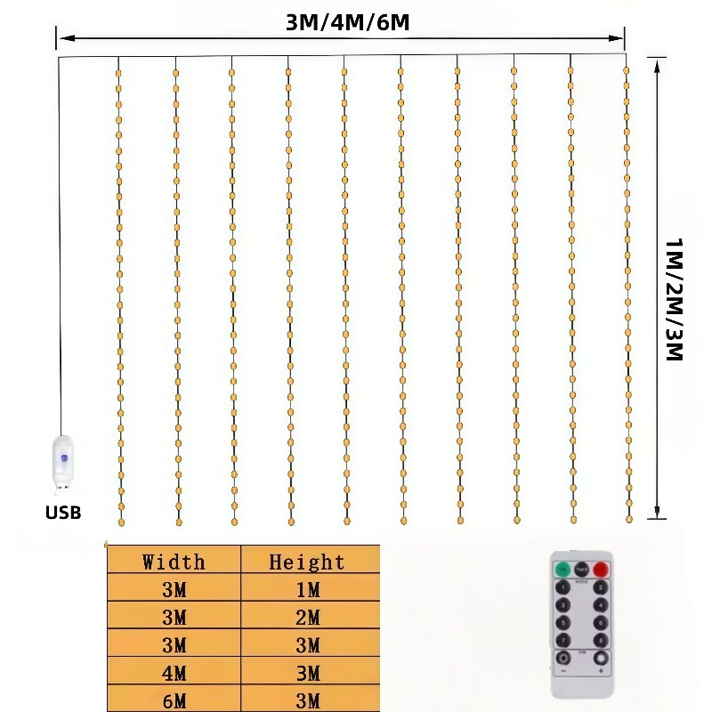 Lampu LED Tirai 3/4/6m, Garlan - Led Fairy String Lights ulasan dan harga