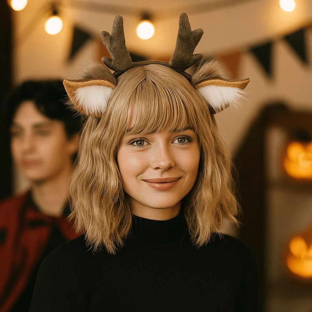 Headband Tanduk Rusa Unisex, H - Reindeer Antlers Headband ulasan dan harga