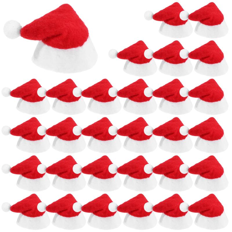 30 PCS Topi Santa Natal Mini B - Santa Hat Plush ulasan dan harga